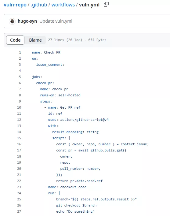 Vulnerable workflow.