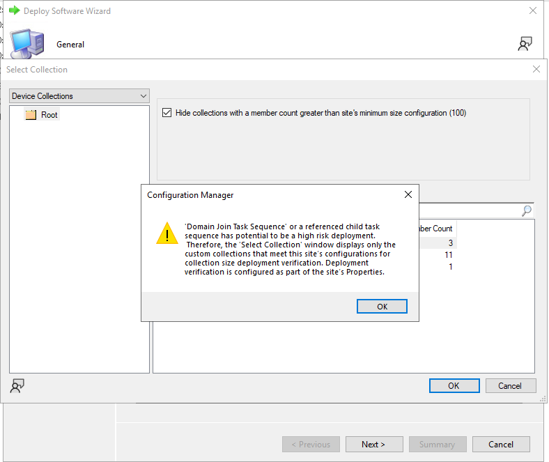 SCCM high-risk deployments