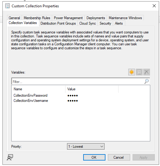 SCCM collection variables