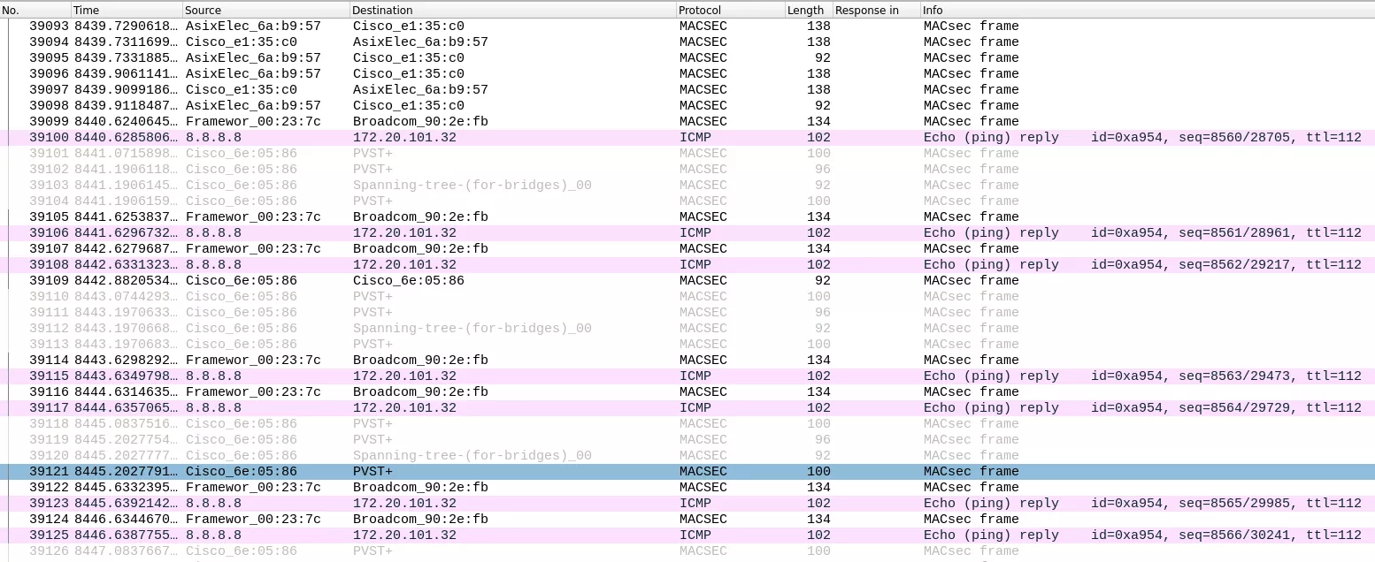 wireshard capture showing half the traffic in clear