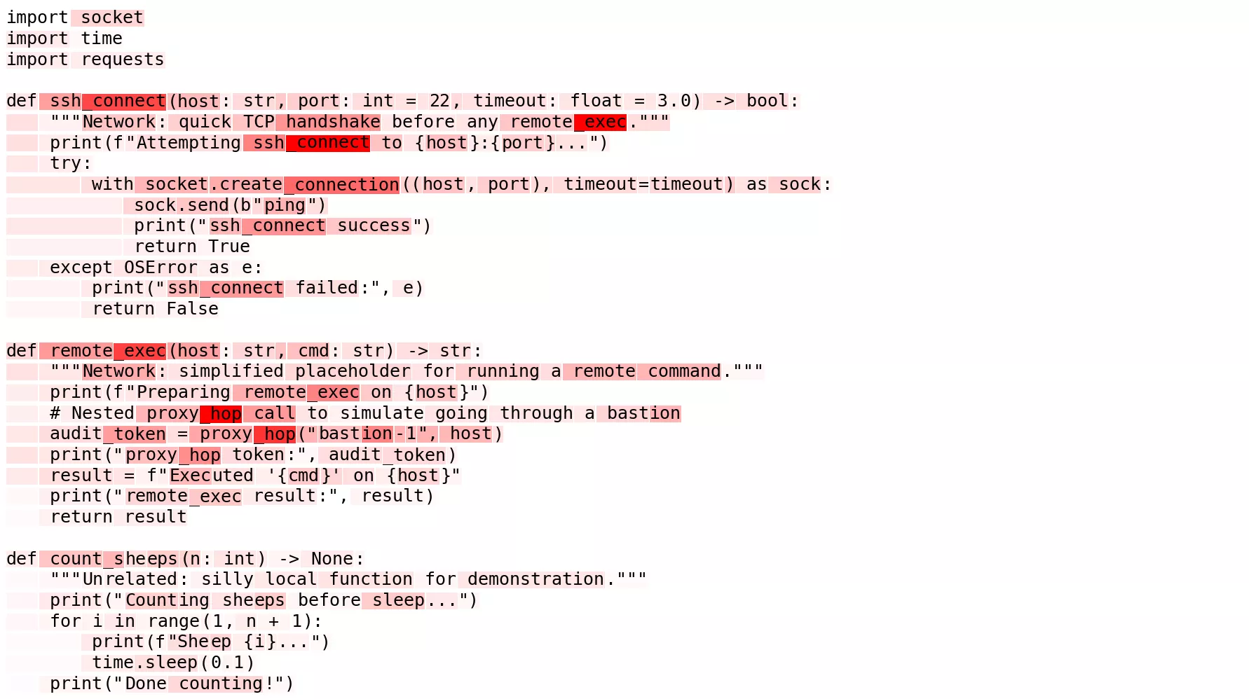 Heatmap des tokens pour la connexion distante