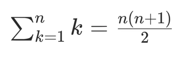 Sum of positive natural number from k=1 to n